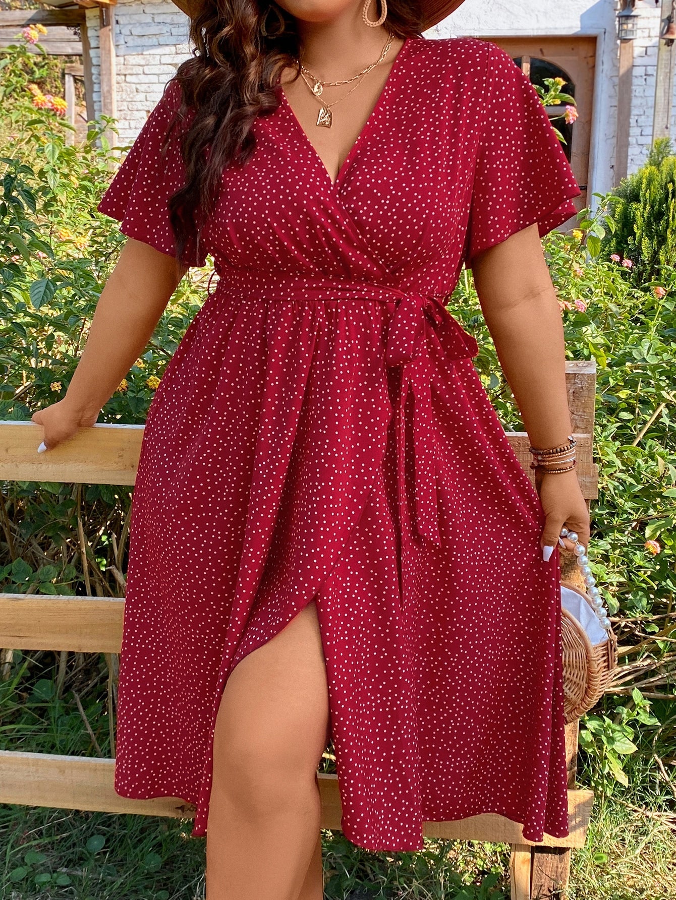 Vestido Midi Plus Size Feminino Envelope