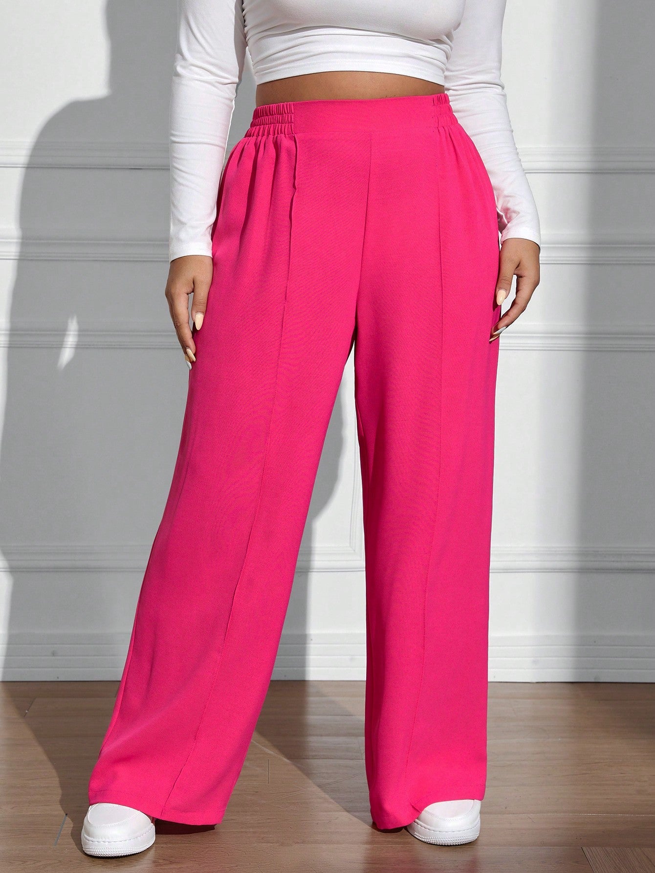 Calça Wide Leg Feminina Plus Size