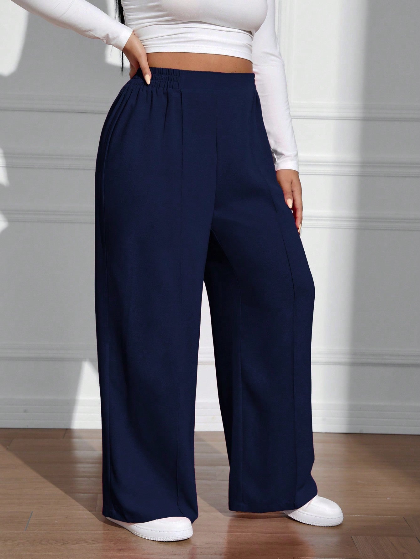Calça Wide Leg Feminina Plus Size