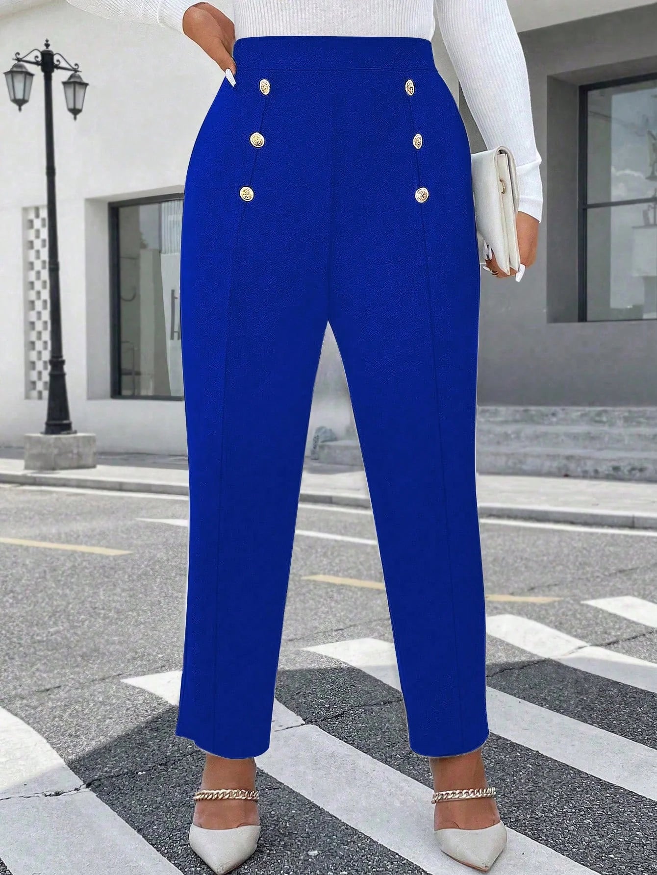 Calça Feminina Plus Size Reta Elegante