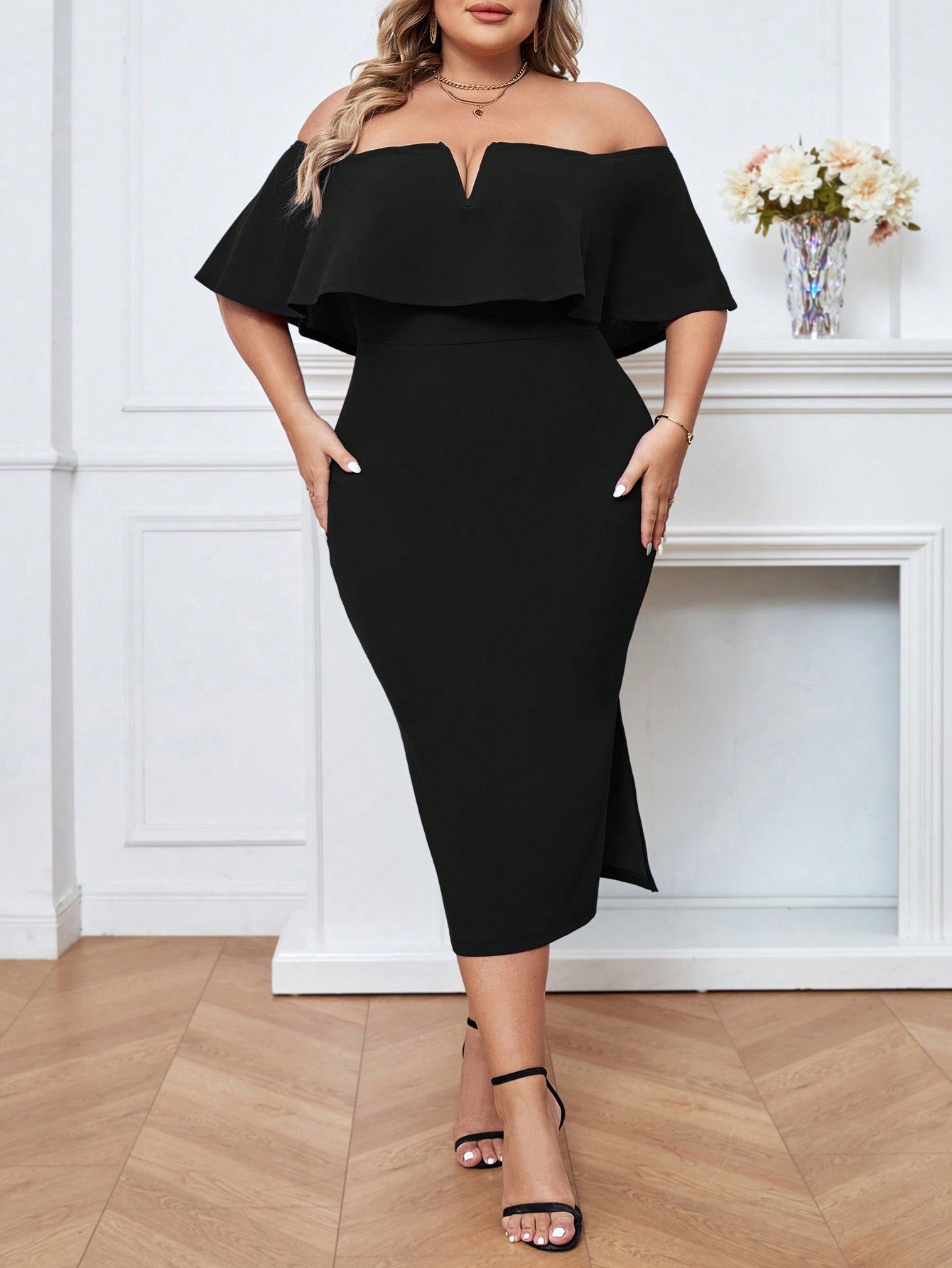 Vestido Midi Plus Size Minimalista