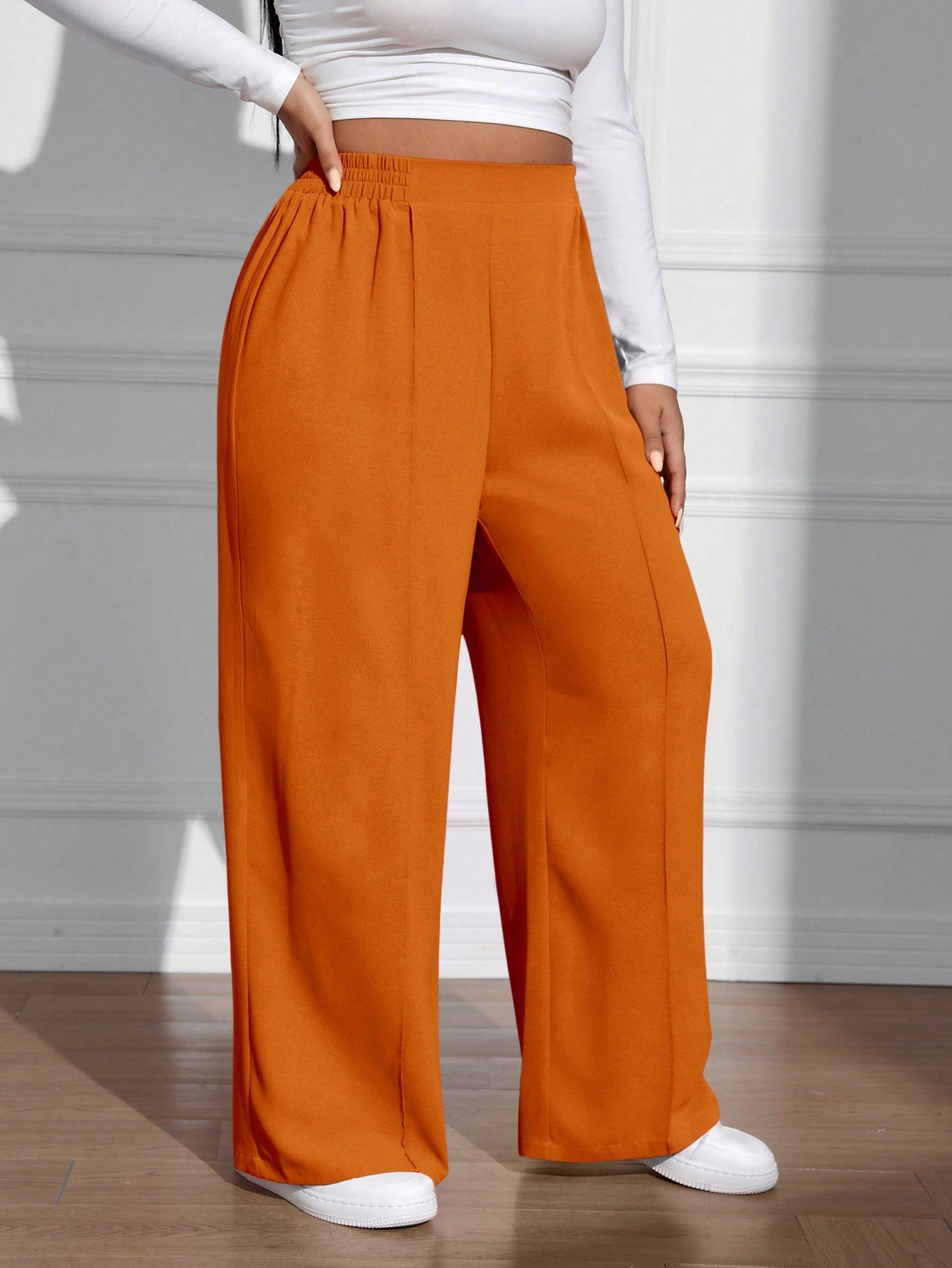 Calça Wide Leg Feminina Plus Size