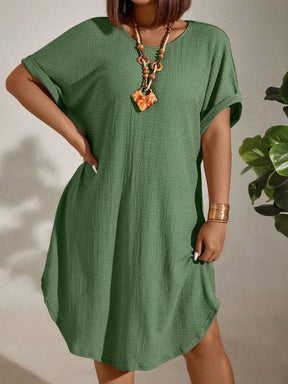 Vestido Midi Plus Size Manga Morcego