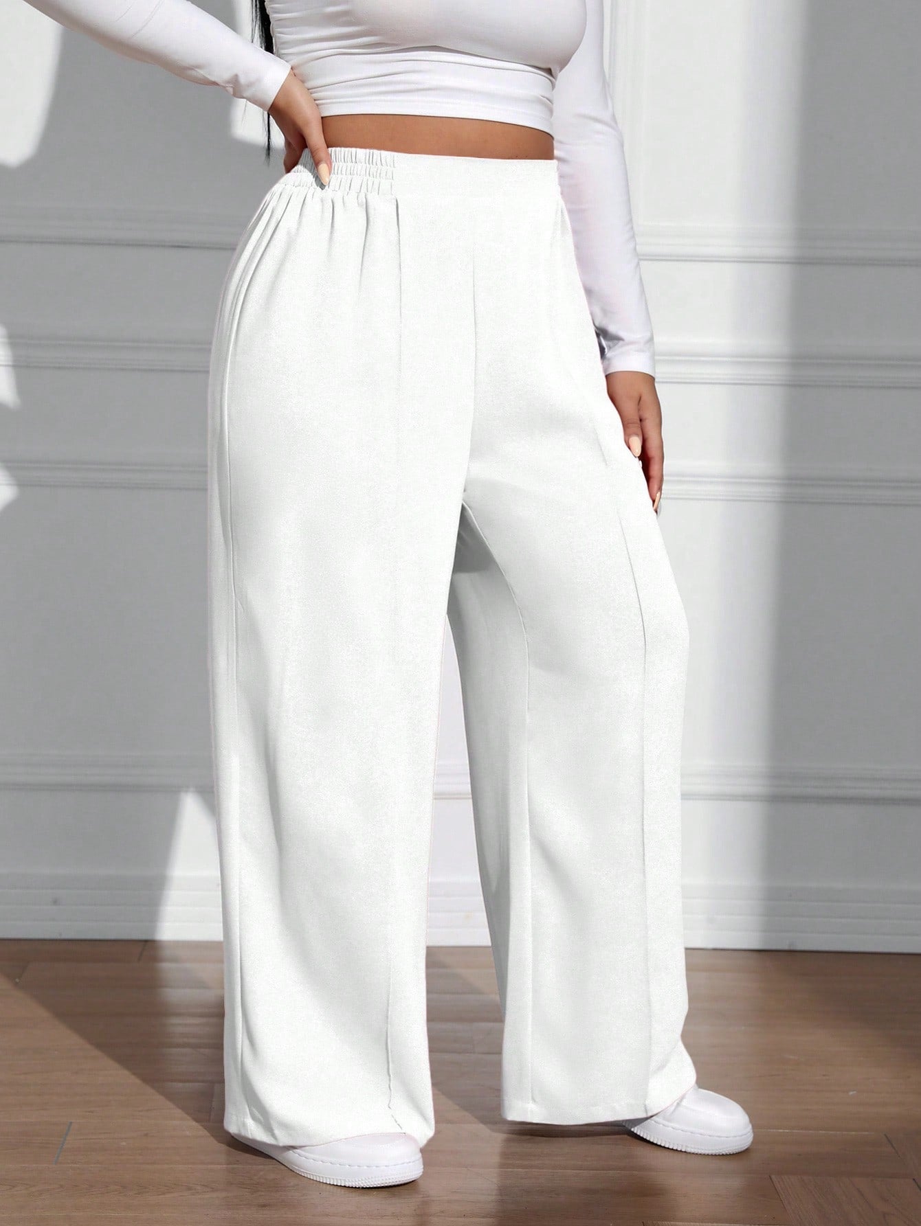 Calça Wide Leg Feminina Plus Size