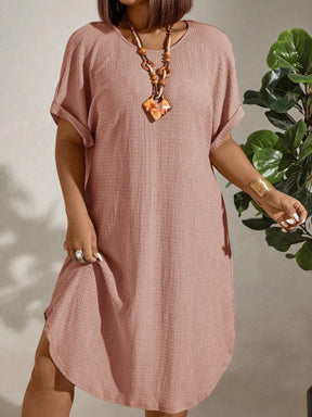 Vestido Midi Plus Size Manga Morcego