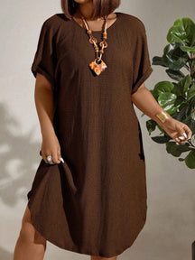 Vestido Midi Plus Size Manga Morcego