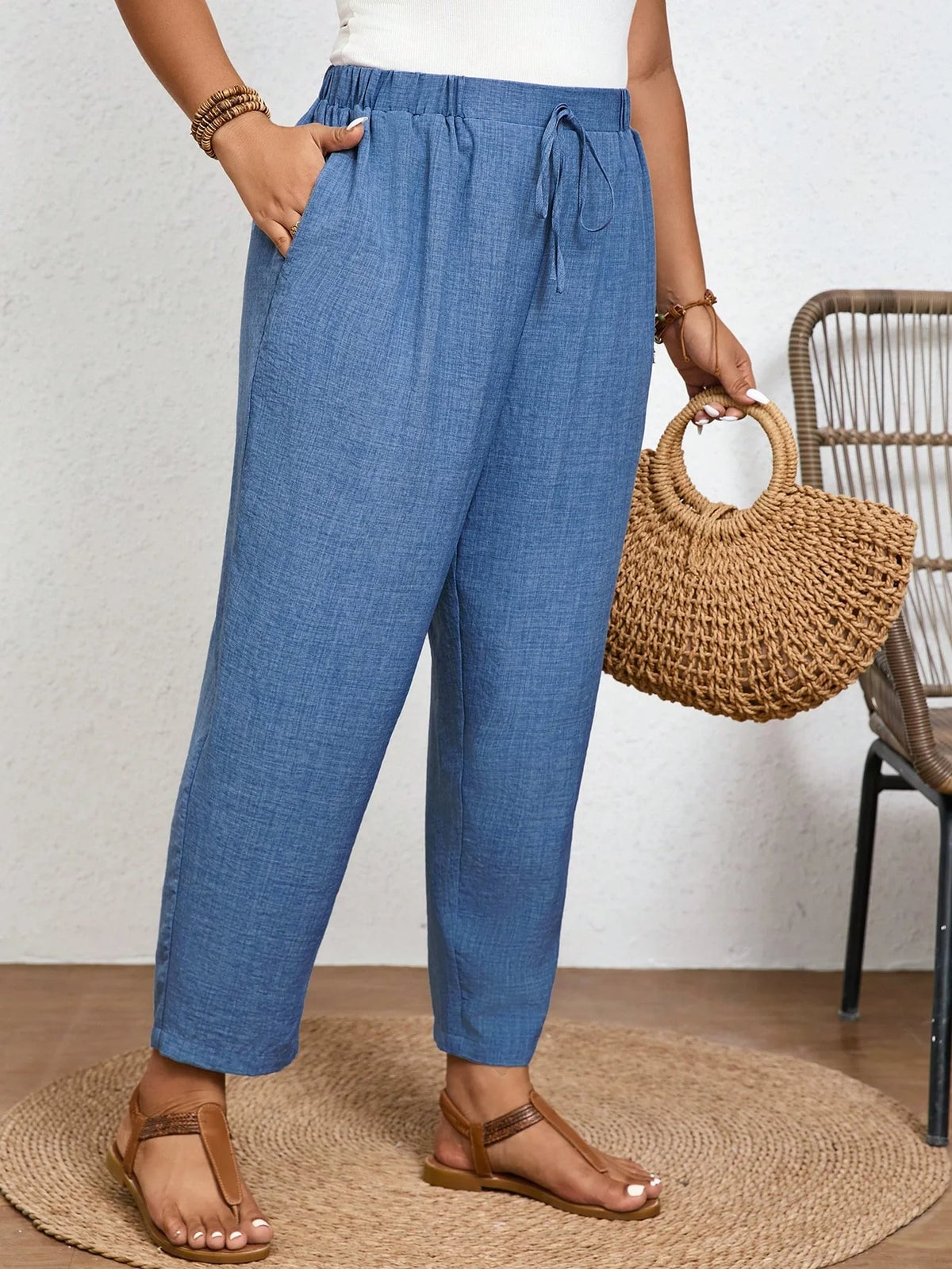 Calça Plus Size Feminina de Linho
