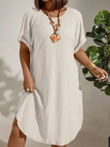 Vestido Midi Plus Size Manga Morcego