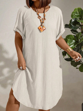 Vestido Midi Plus Size Manga Morcego