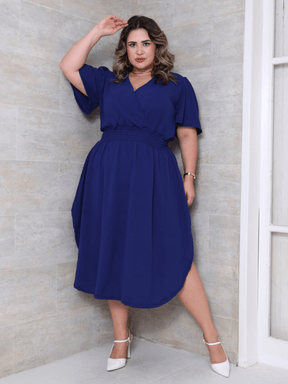 Vestido Midi Plus Size Transpassado