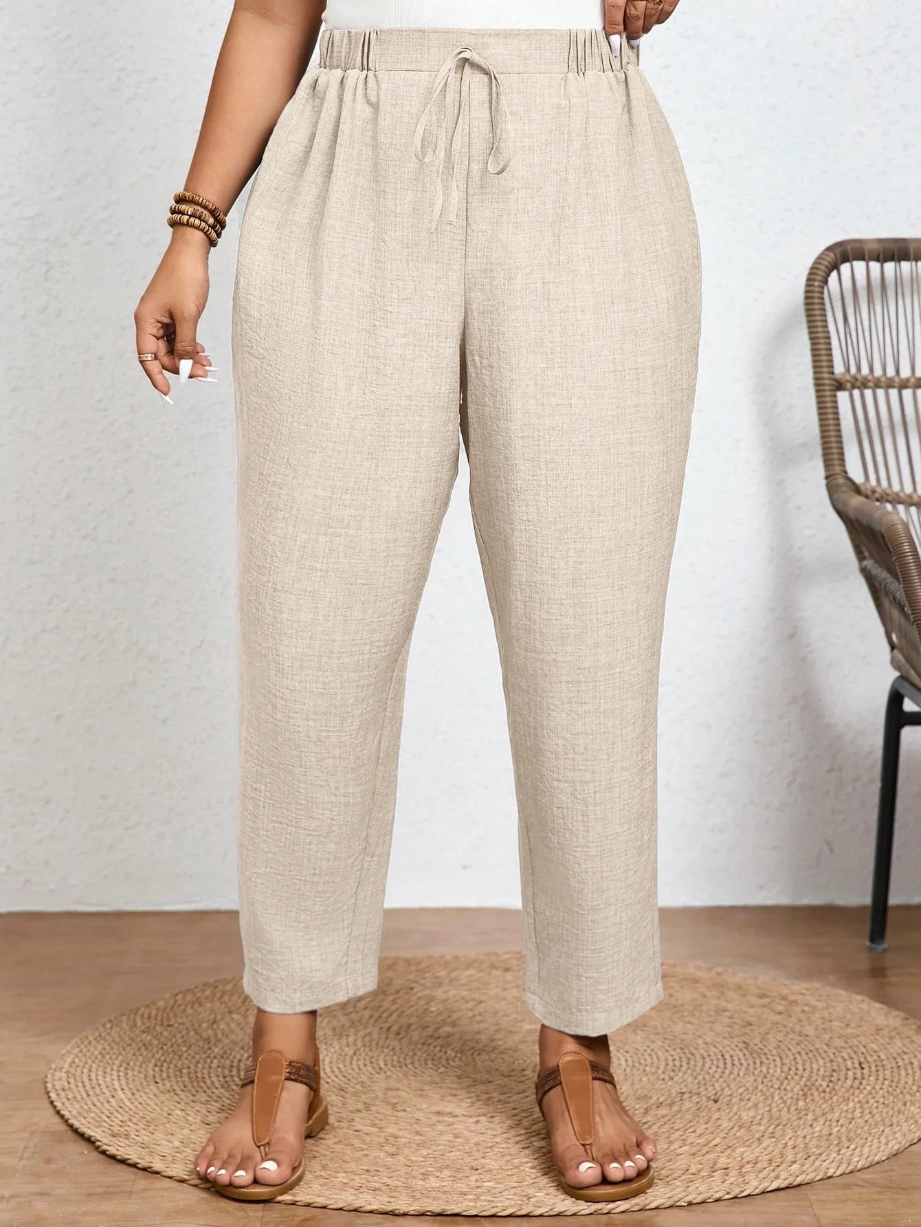 Calça Plus Size Feminina de Linho