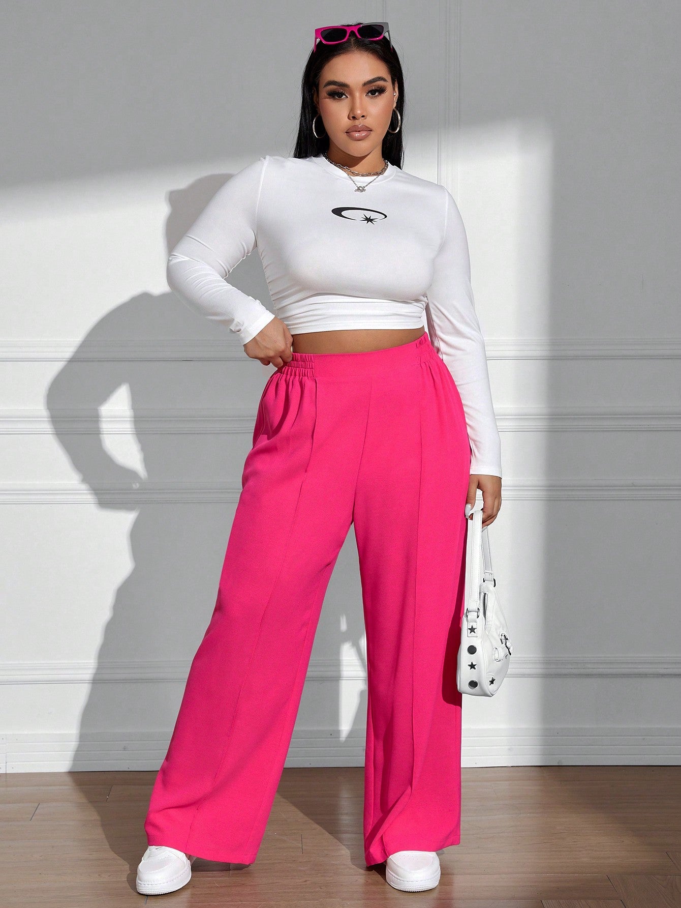 Calça Wide Leg Feminina Plus Size