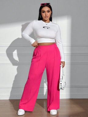 Calça Wide Leg Feminina Plus Size